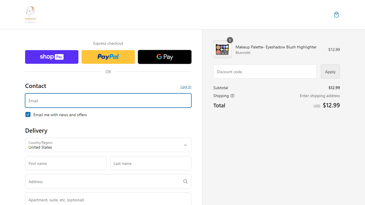 How to apply Madam Glow coupon code
